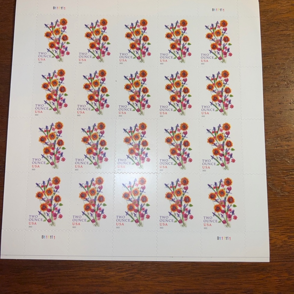 60 stamps 2 oz Floral Bouquet Decorative Sheet